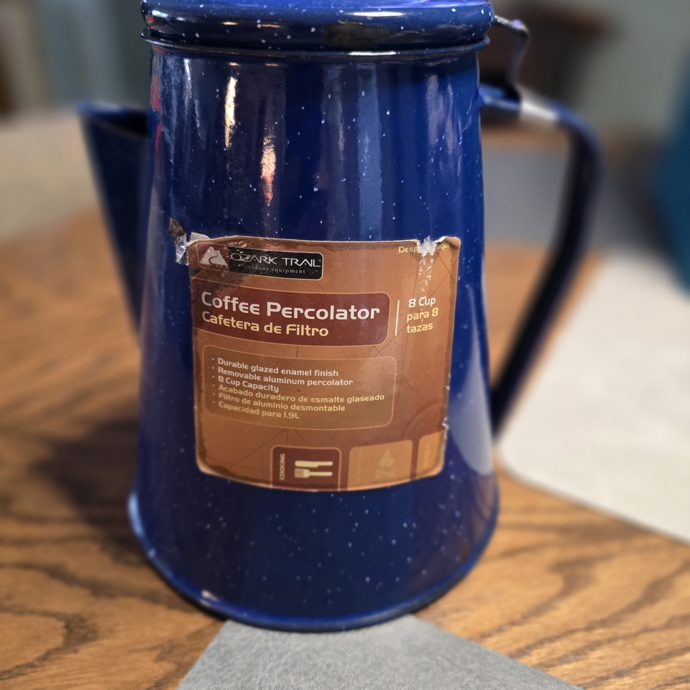 Ozark Trail Speckled Blue Coffee Percolator